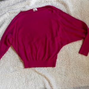 VALENTINE'S Andree Bright Pink Fuchsia Dolman Sleeve Lightweight Sweater Medium